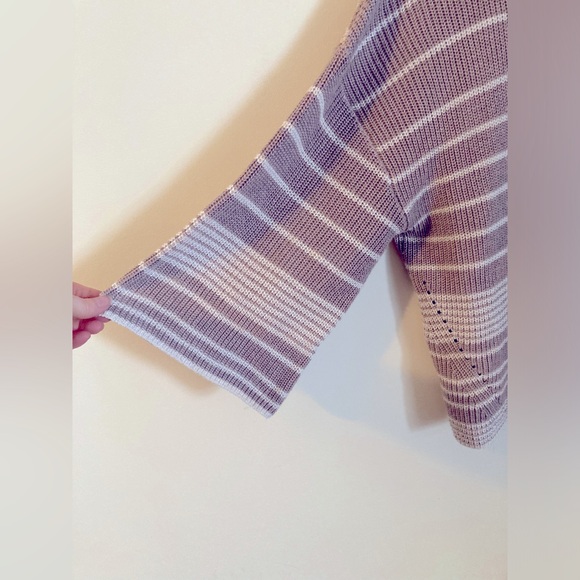 Gentle Fawn Striped Light Brown Tan Sweater Comfy Cute Boxy Size Large - Picture 4 of 6